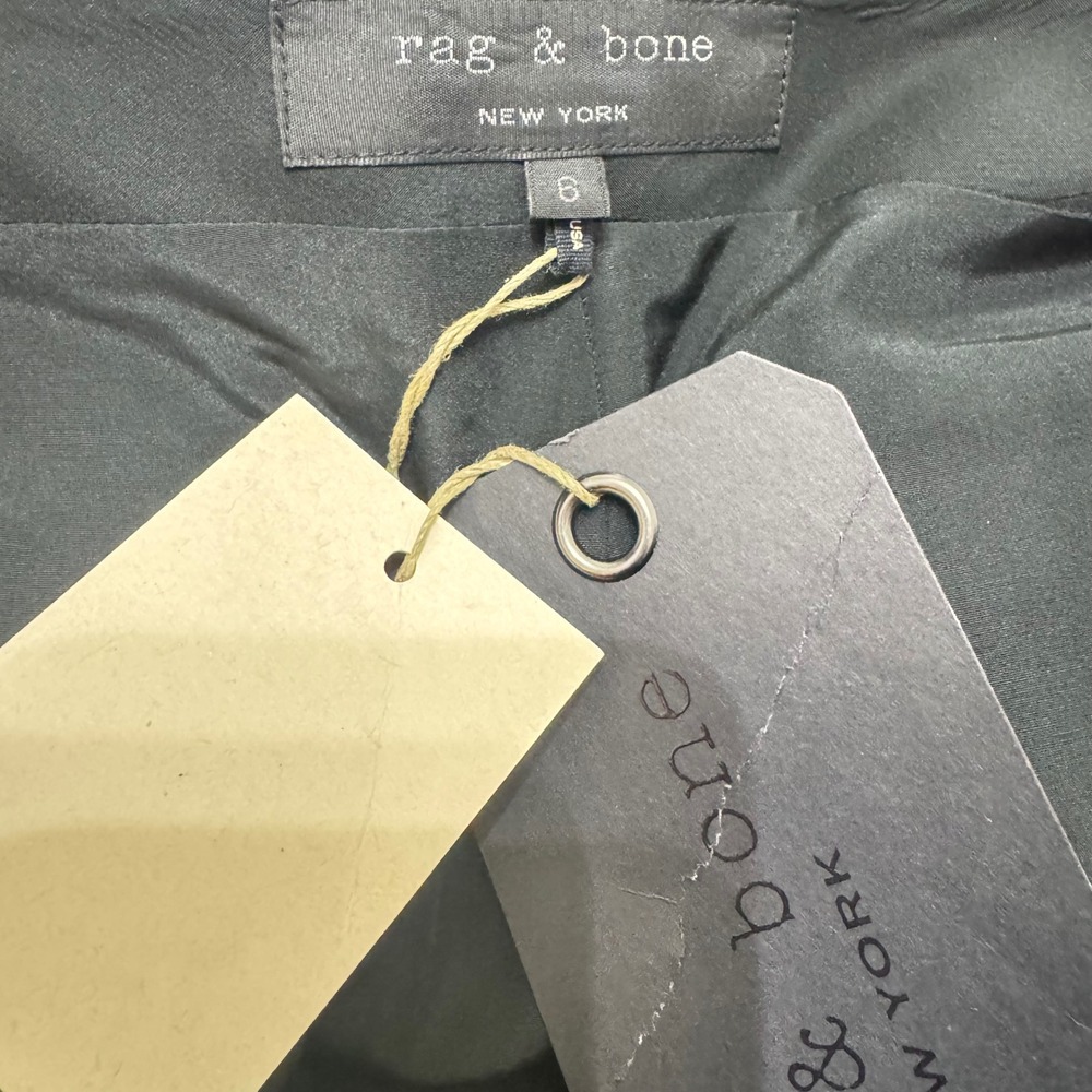Rag‎ & Bone Kelly Lamb Leather Shorts Womens 6 Black New Mixed Media High Rise - Picture 11 of 13